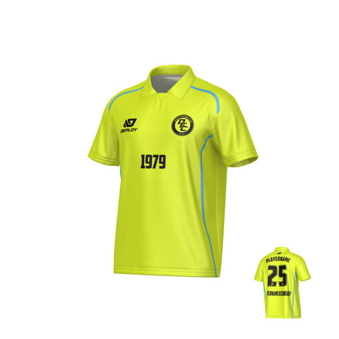 Contour Collared Jersey - Neon Yellow