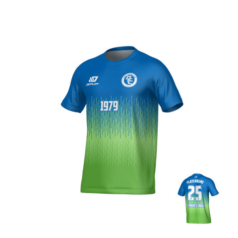 Fade Jersey - Blue & Neon Green
