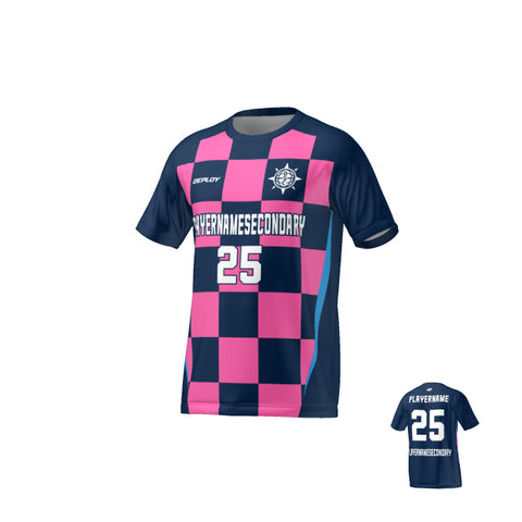 Flight Jersey Checkers - Navy & Pink