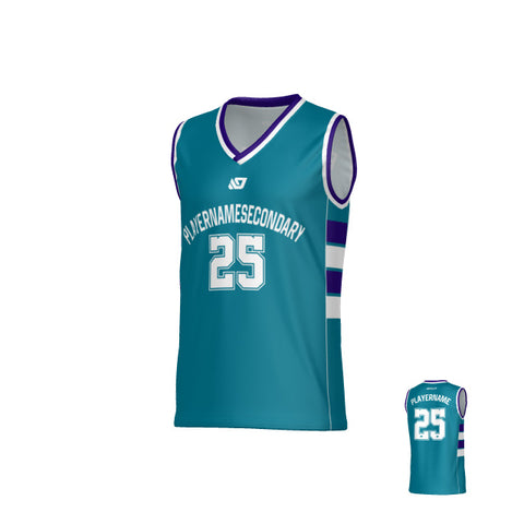 Stack Basketball Jersey - Teal & Purple