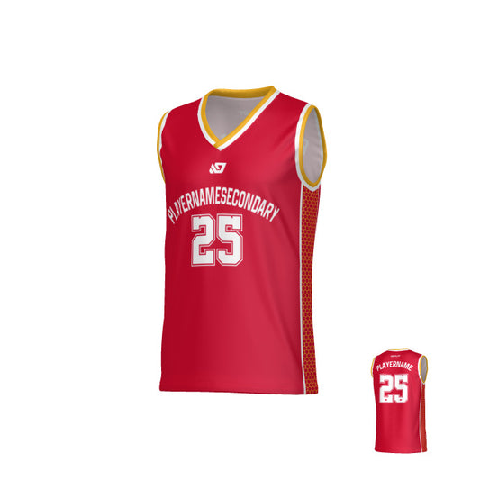 Carbon Basketball Jersey - Red & Yellow