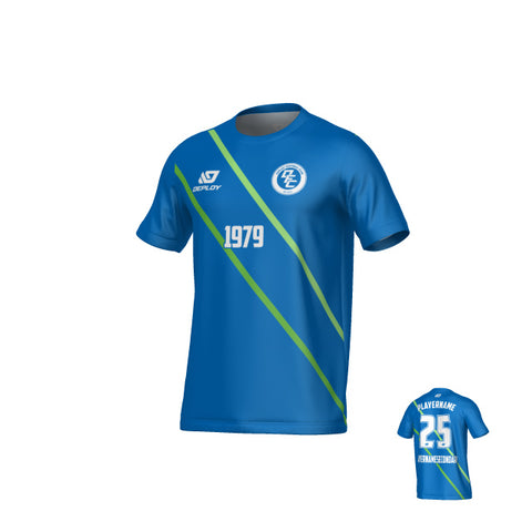 Tracks Jersey - Blue & Neon Green