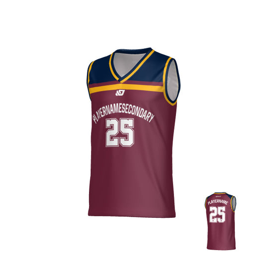 Captain Basketball Jersey - Maroon & Navy