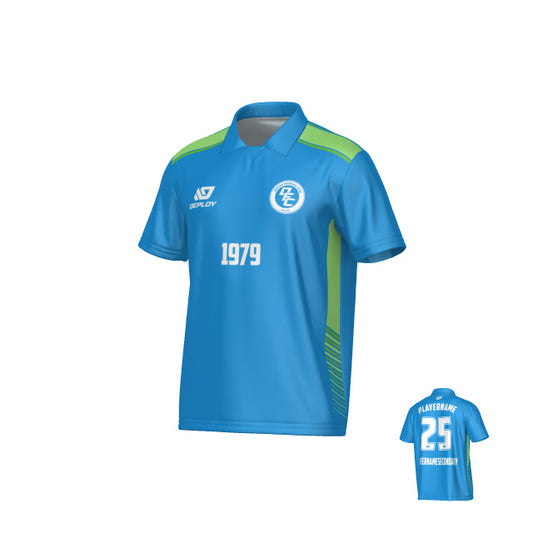 Apex Collared Jersey - Blue & Neon Green