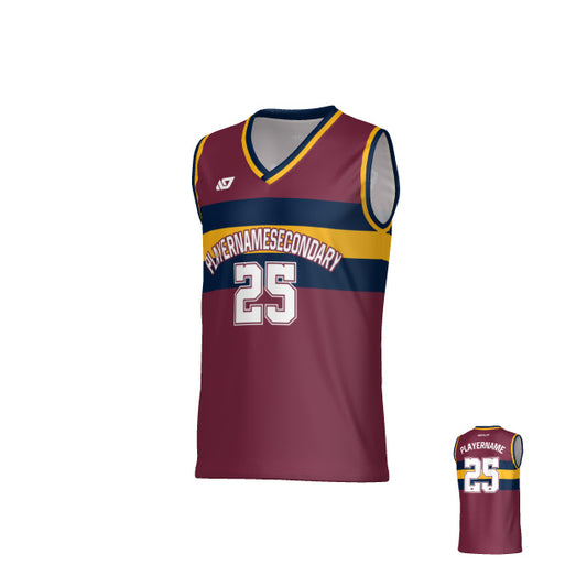 Legacy Basketball Jersey - Maroon & Navy