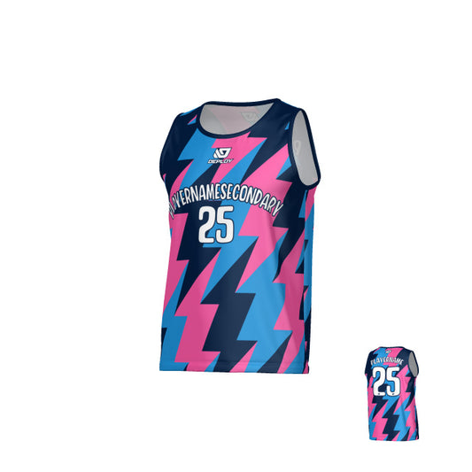 Bolts Sports Singlet - Navy & Pink