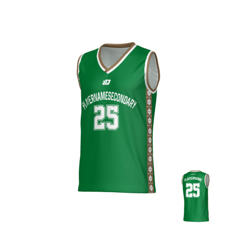 Tile Basketball Jersey - Pine Green & Gold