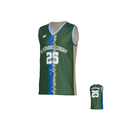 Static Basketball Jersey - Green & Cream