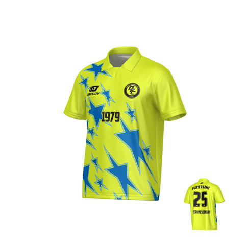 Stars Collared Jersey - Neon Yellow