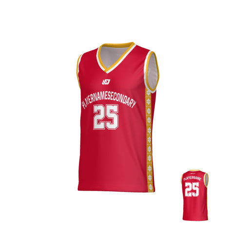 Tile Basketball Jersey - Red & Yellow