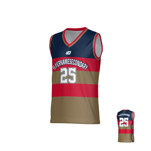 Victory Basketball Jersey - Navy & Red