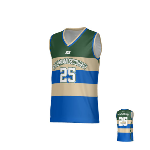 Victory Basketball Jersey - Green & Cream