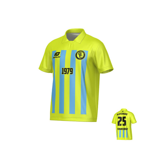 Bars Collared Jersey - Neon Yellow