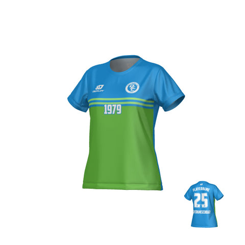 Sky Blue Womens Jersey - Blue & Neon Green