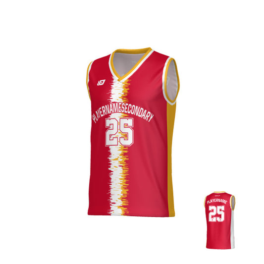 Static Basketball Jersey - Red & Yellow