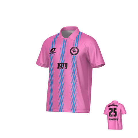 Zig Zag Collared Jersey - Pink