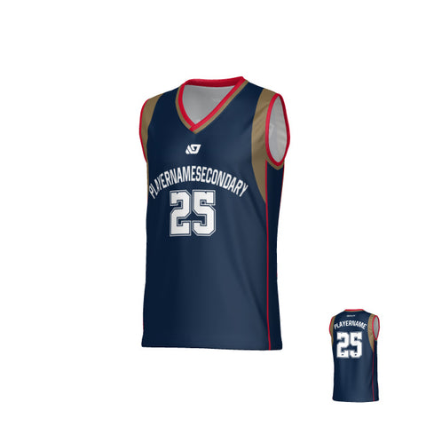 Edge Basketball Jersey - Navy & Red