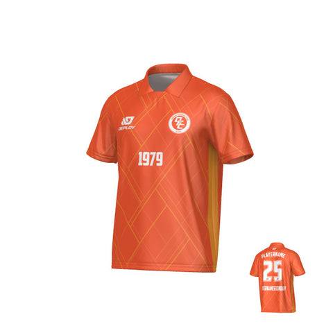 Plaid Collared Jersey - Orange