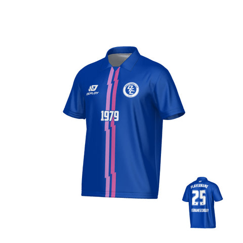Lightning Collared Jersey - Royal Blue & Purple