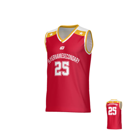 Core Basketball Jersey - Red & Yellow