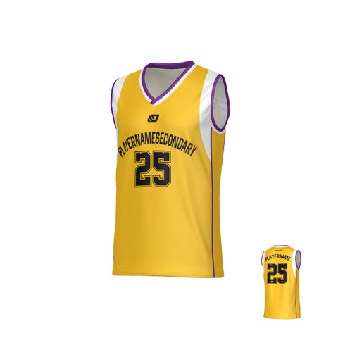 Edge Basketball Jersey - Yellow & Purple