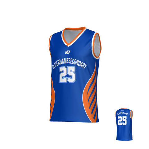 Wings Basketball Jersey - Blue & Orange