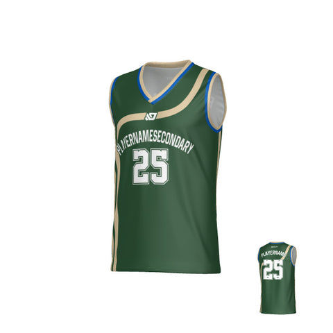 Halo Basketball Jersey - Green & Cream
