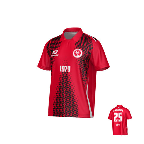 Half Tone Collared Jersey - Red