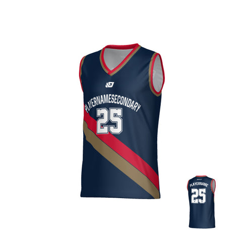 Drift Basketball Jersey - Navy & Red