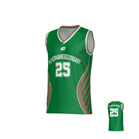 Wings Basketball Jersey - Pine Green & Gold