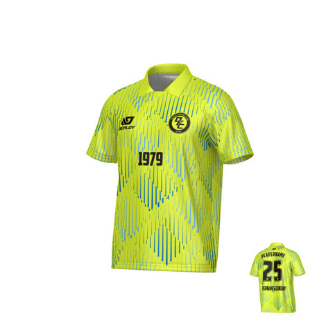Drips Collared Jersey - Neon Yellow