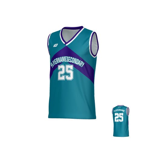 Aspire Basketball Jersey - Teal & Purple