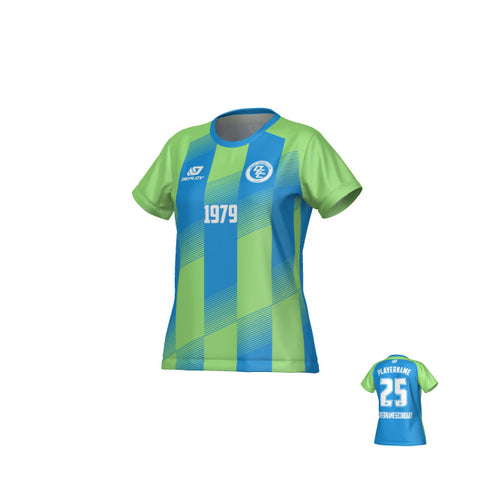 Vectors Womens Jersey - Blue & Neon Green