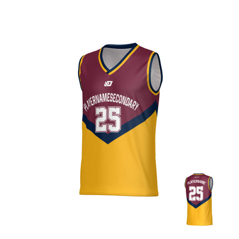 Peak Basketball Jersey - Maroon & Navy