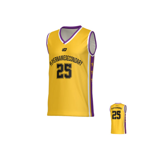Stars Basketball Jersey - Yellow & Purple