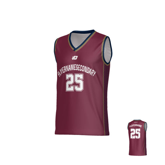 Carbon Basketball Jersey - Maroon & Navy
