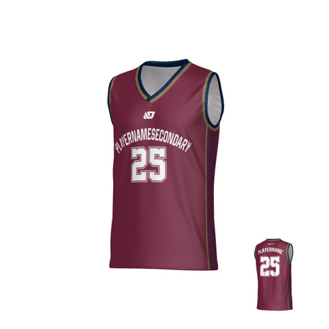 Carbon Basketball Jersey - Maroon & Navy