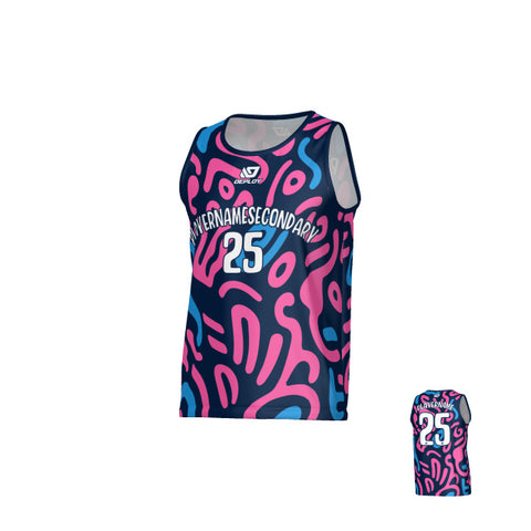 Swells Sports Singlet - Navy & Pink