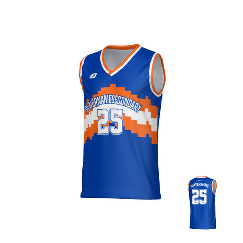 Altitude Basketball Jersey - Blue & Orange