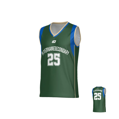 Edge Basketball Jersey - Green & Cream