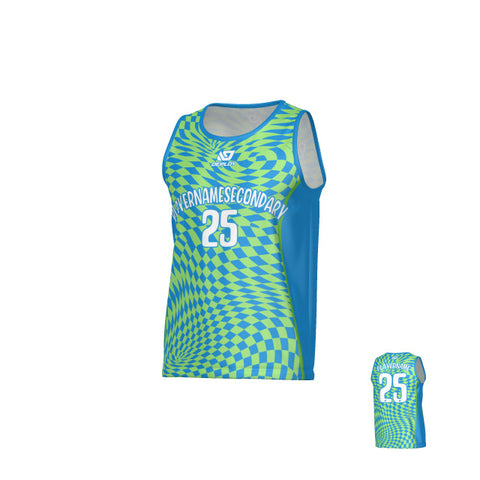 Vortex Sports Singlet - Blue & Neon Green