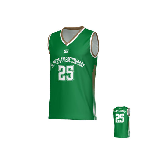 NYC Basketball Jersey - Pine Green & Gold