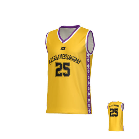 Tile Basketball Jersey - Yellow & Purple