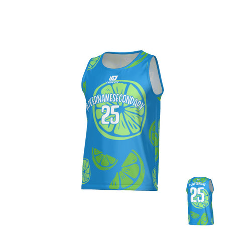 Oranges Sports Singlet - Blue & Neon Green