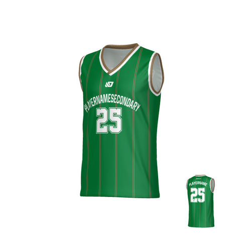 Metro Basketball Jersey - Pine Green & Gold