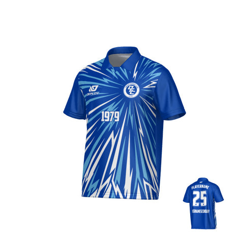 Burst Collared Jersey - Royal Blue & Sky Blue