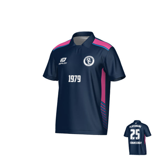 Apex Collared Jersey - Navy & Pink
