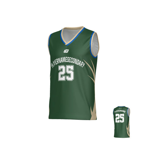 Razor Basketball Jersey - Green & Cream