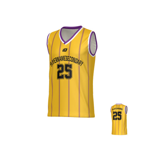 Metro Basketball Jersey - Yellow & Purple