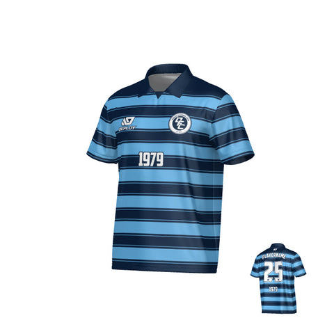 Celtic Collared Jersey - Navy & Sky Blue
